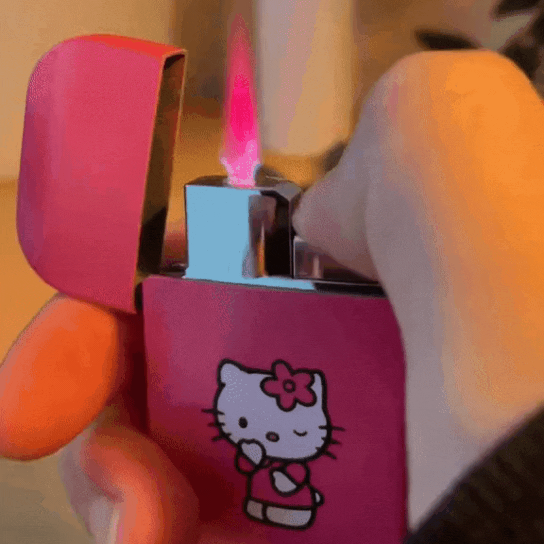 Pink Flame Kitty Lighter